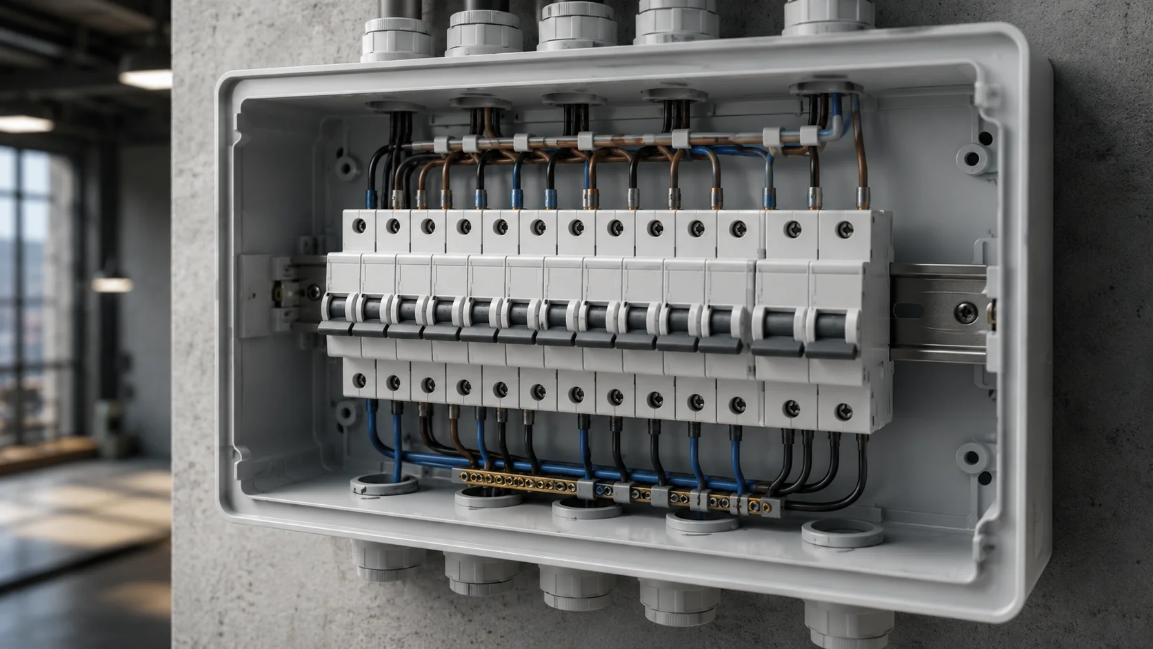 10-Way DIN Rail Spacing and Module Layout