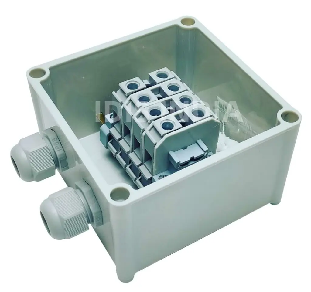 100-x-100-x-80-mm-Terminal-Box-with-Connectors-Din-rail-and-Gland-ABS-Waterproof