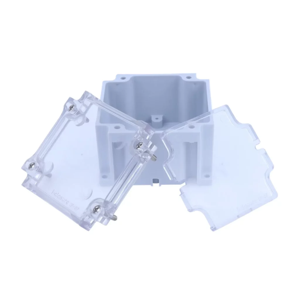 ABS Enclosure 80 x 82 x 55 mm Clear IP67 iso 2