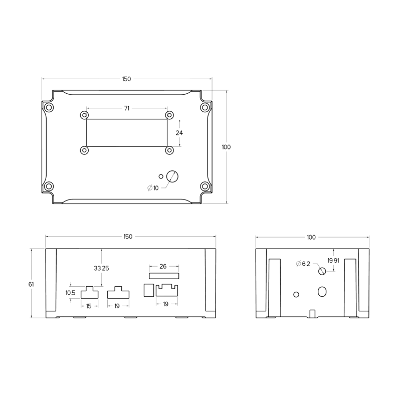 Custom enclosure 2d Drawing created by Idis India
