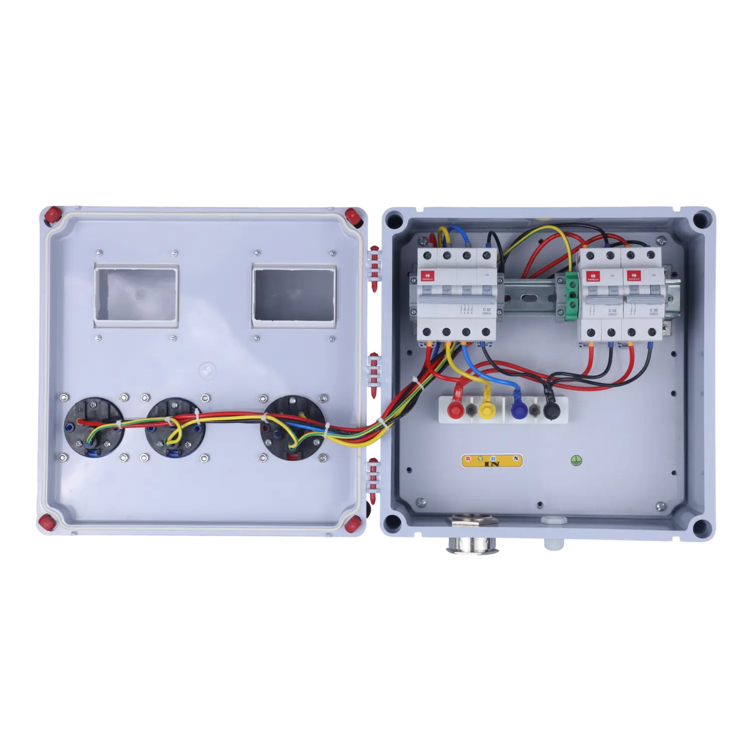 Industrial Distribution 1 Phase 2 Socket & 3 Phase 1 Socket With MCB 32 Amp