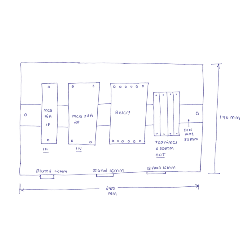 Hand Sketch for customized Electrical Enclosure