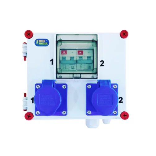 Industrial-Distribution-Board-with-2x-Havells-32A-MCB-DP-and-Plug-Socket-Single-Phase-32-Amp-with-Internal-wiring-top
