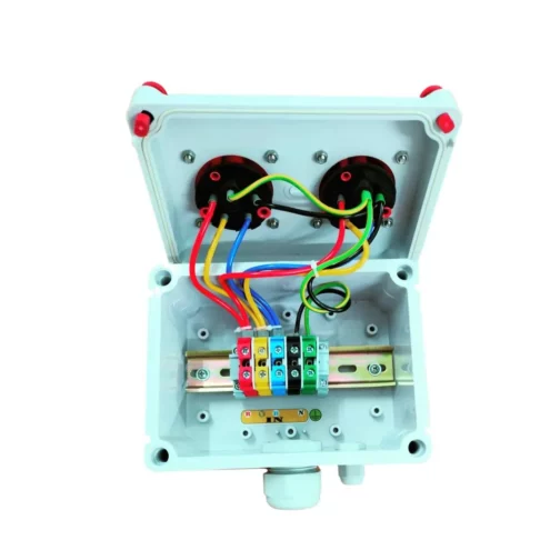 Industrial-Distribution-Board-with-2x-Plug-Socket-Three-Phase-32-Amp-with-Internal-wiring-inside