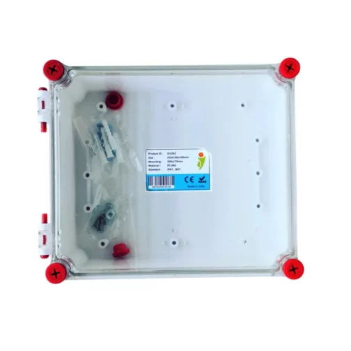 PC-ABS-Enclosure-Waterproof-IP65-IP67-210-x-190-x-100-mm-Transparent-Isometric-top2