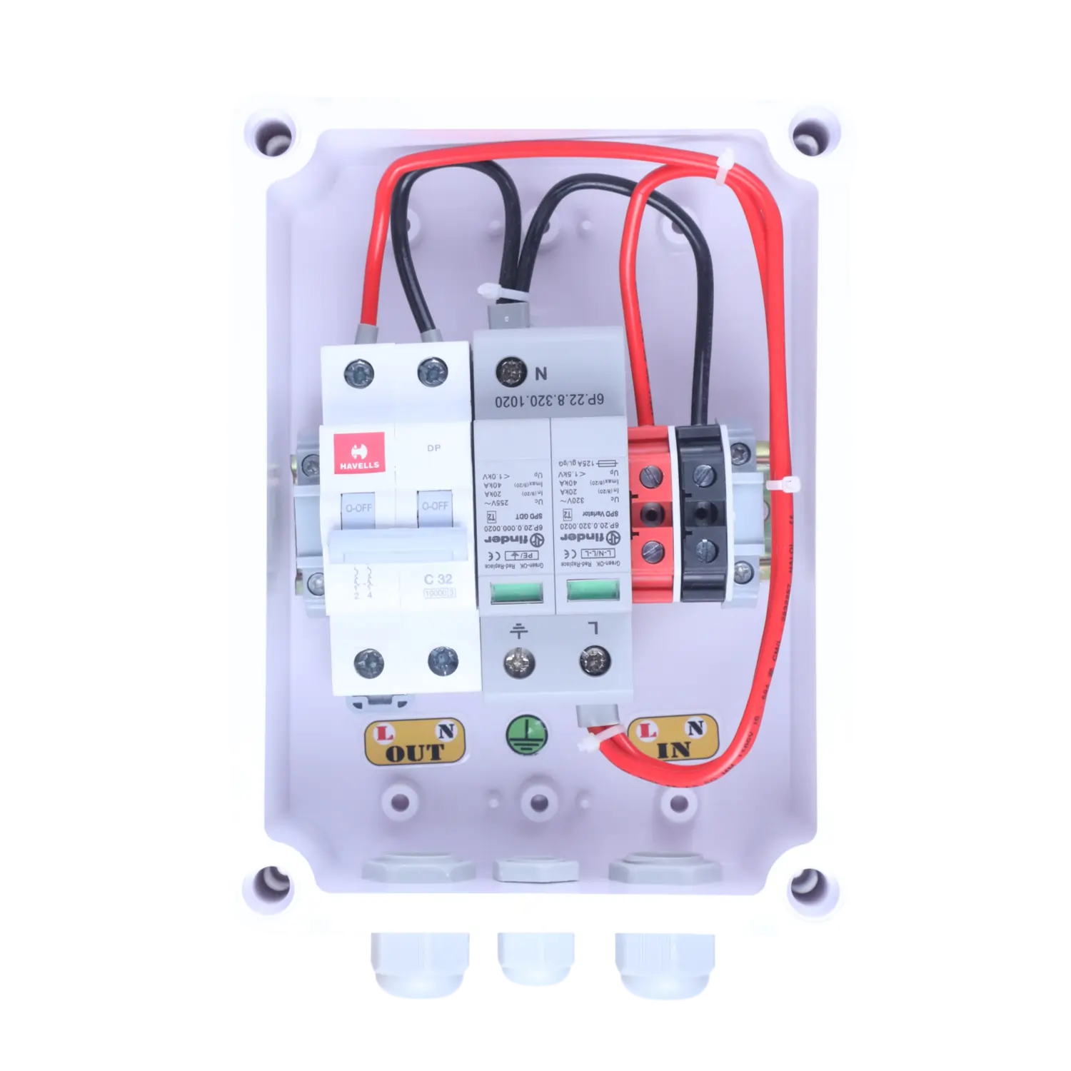 Solar Junction box 1 Phase 1 to 6 KW - Finder