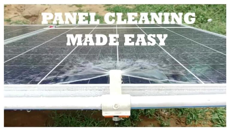 Solar Panel Cleaning system fitted on solar panels