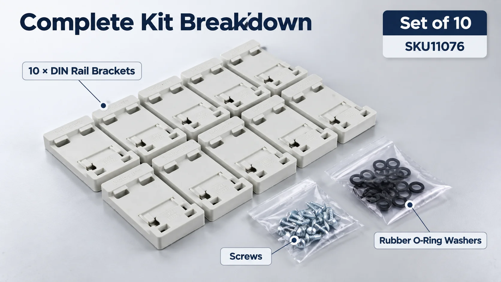 Complete Kit Breakdown: Brackets, Screws, and Rubber O-Ring Washers